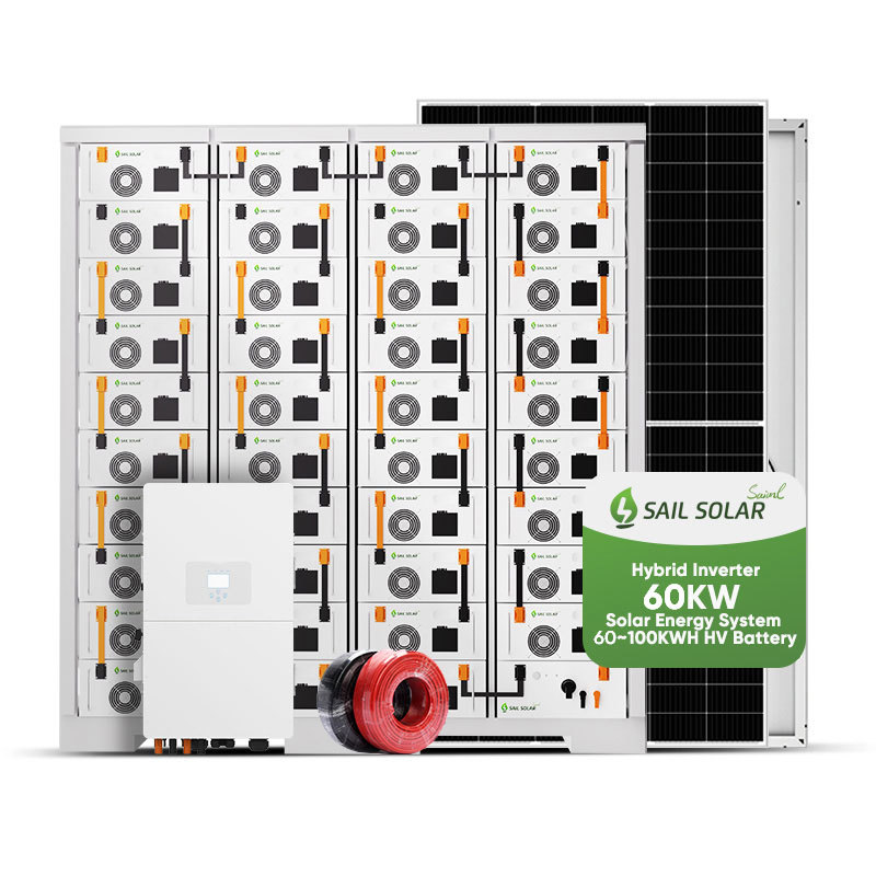 Sail Solar 60KW Hybrid Storage Solar Power System Solution with Lithium Ion Batteries