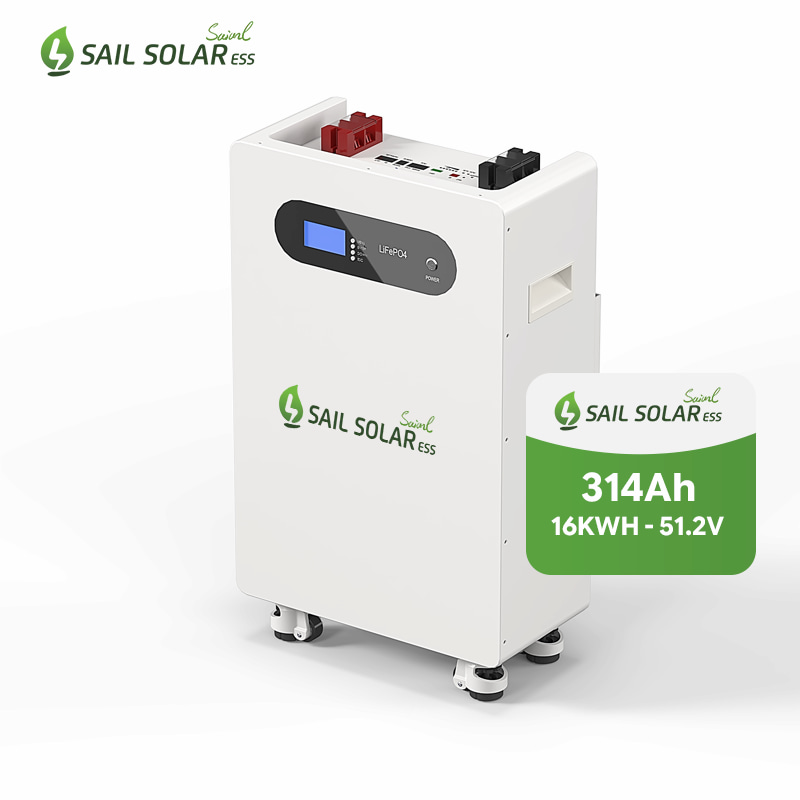 Sail Solar 16KWH Mobile LiFePo4 Low Volatge Lithium Battery 51.2V 314Ah for Home Use